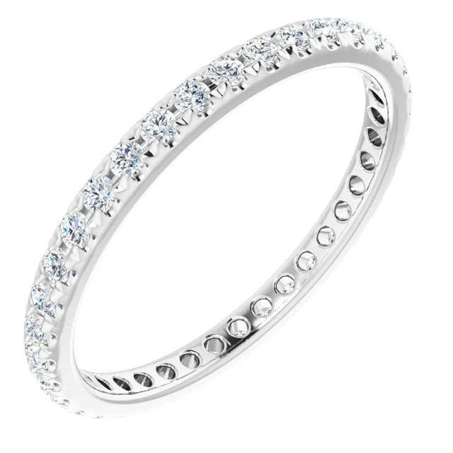 14K White 5/8 CTW Lab-Grown Diamond  French-Set Eternity Band