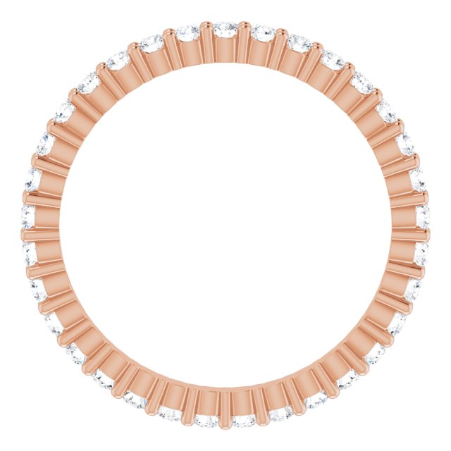 14K Rose 1/2 CTW Lab-Grown Diamond Eternity Band Size 4.5