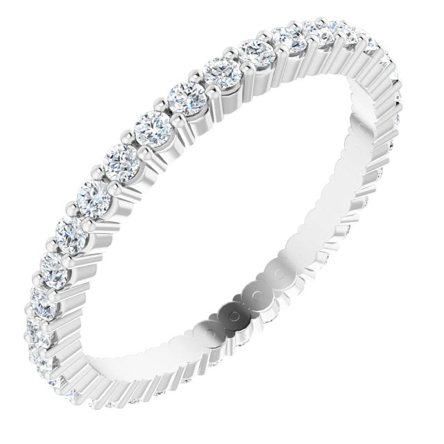 14K White 1/2 CTW Lab-Grown Diamond Eternity Band Size 5.5