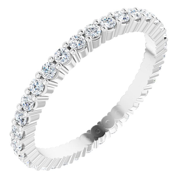 14K White 1/2 CTW Lab-Grown Diamond Eternity Band Size 4.5