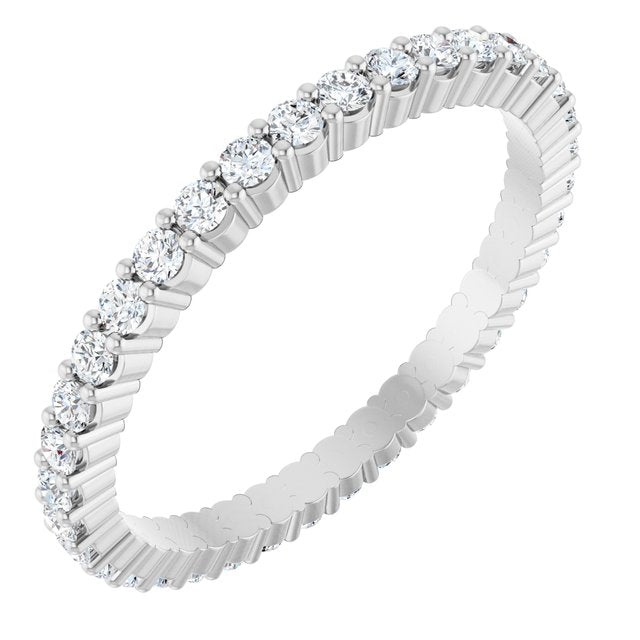 14K White 1/2 CTW Lab-Grown Diamond Eternity Band Size 6