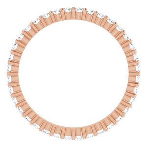 14K Rose 1/2 CTW Lab-Grown Diamond Eternity Band Size 6.5