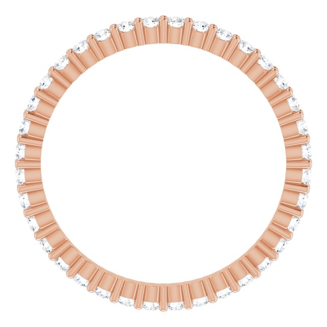 14K Rose 1/2 CTW Lab-Grown Diamond Eternity Band Size 6.5