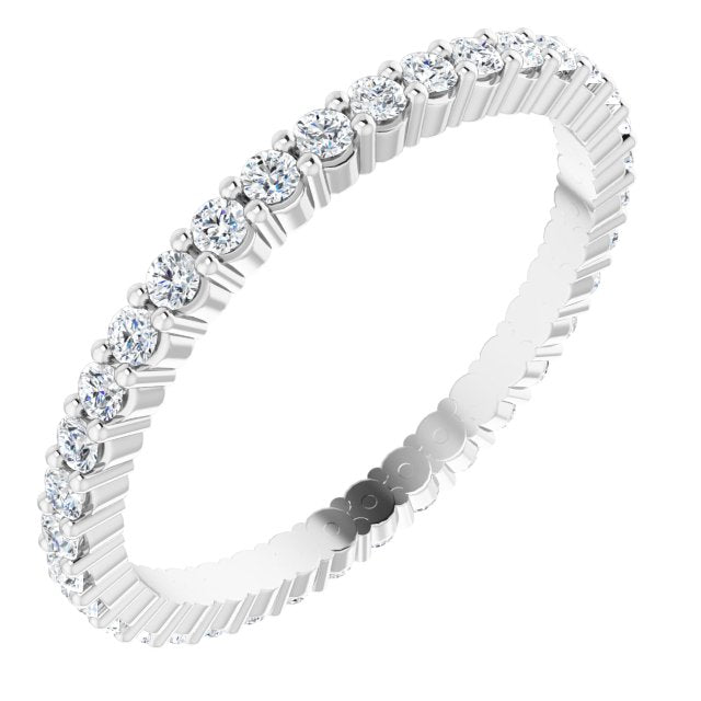 14K White 1/2 CTW Lab-Grown Diamond Eternity Band Size 6.5
