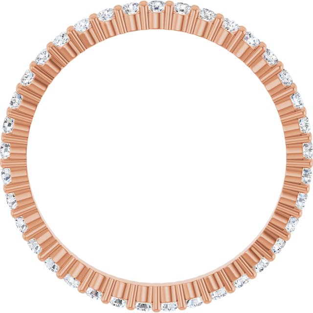14K Rose 1/2 CTW Lab-Grown Diamond Eternity Band Size 7