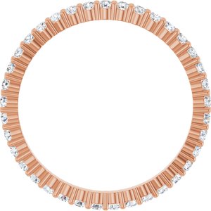 14K Rose 1/2 CTW Lab-Grown Diamond Eternity Band Size 7