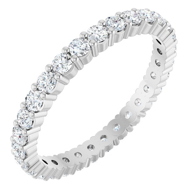 14K White 9/10 CTW Lab-Grown Diamond Eternity Band Size 4.5