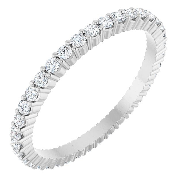 14K White 1/2 CTW Lab-Grown Diamond Eternity Band Size 7