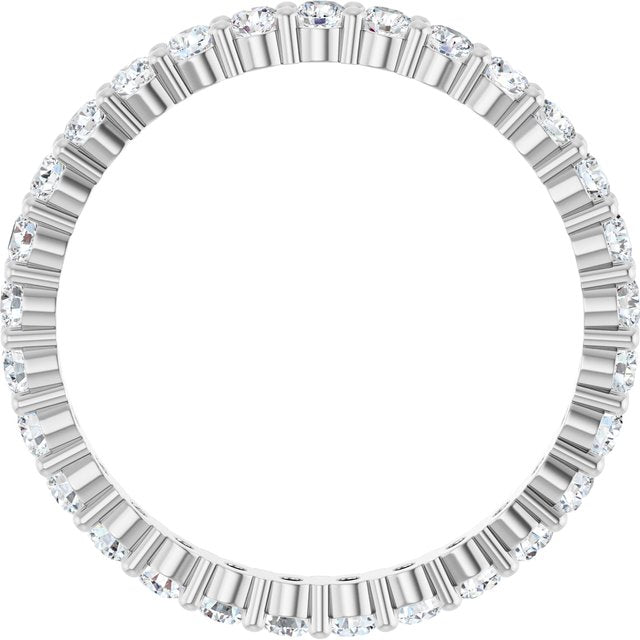 14K White 9/10 CTW Lab-Grown Diamond Eternity Band Size 4.5