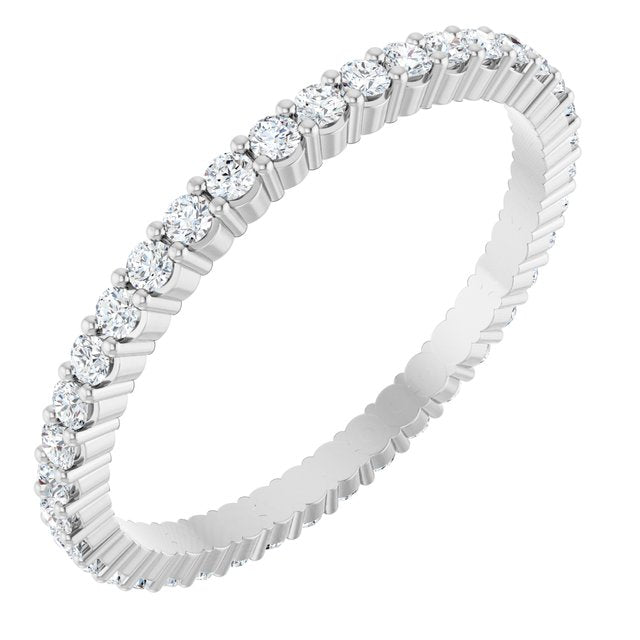 14K White 5/8 CTW Lab-Grown Diamond Eternity Band Size 8