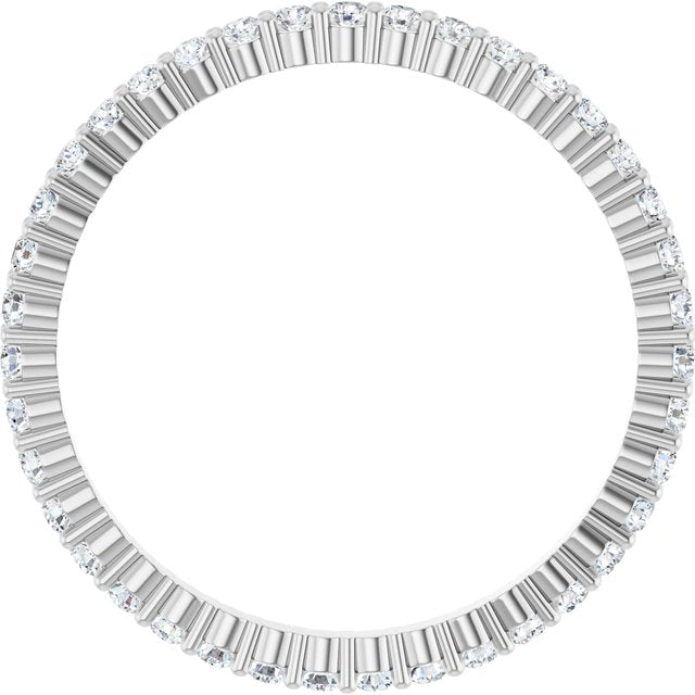 14K White 5/8 CTW Lab-Grown Diamond Eternity Band Size 8