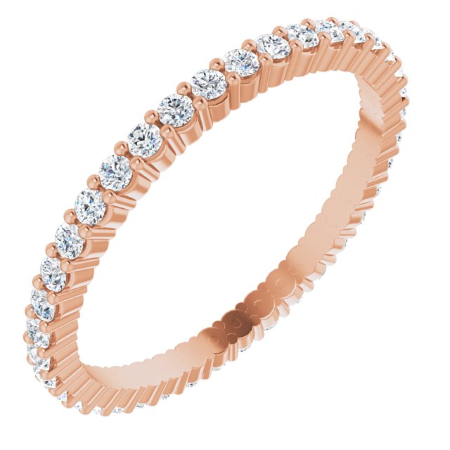 14K Rose 1/2 CTW Lab-Grown Diamond Eternity Band Size 7.5