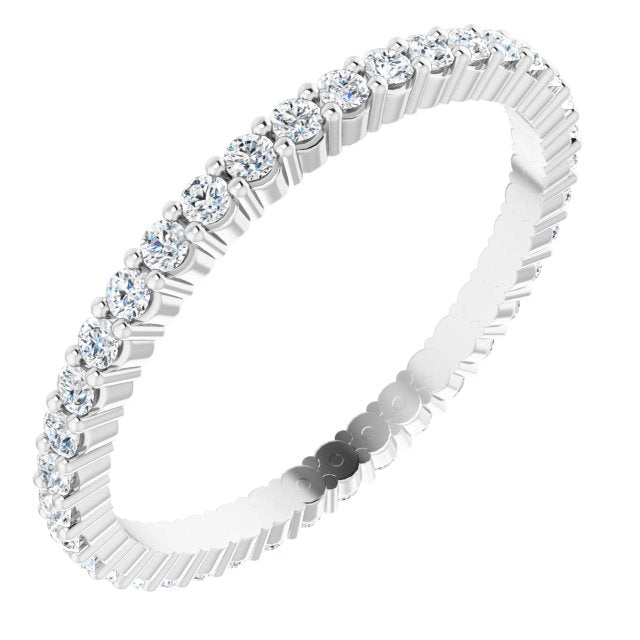 14K White 1/2 CTW Lab-Grown Diamond Eternity Band Size 7.5