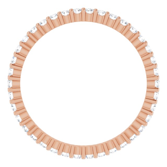 14K Rose 1/2 CTW Lab-Grown Diamond Eternity Band Size 7.5