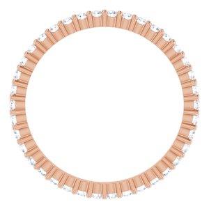 14K Rose 1/2 CTW Lab-Grown Diamond Eternity Band Size 7.5