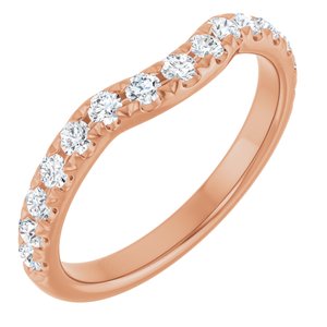 14K Rose 1/2 CTW Lab-Grown Diamond Contour Band