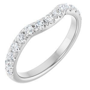 Platinum 1/2 CTW Lab-Grown Diamond Contour Band