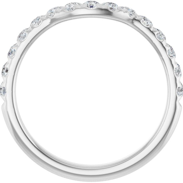 Platinum 1/2 CTW Lab-Grown Diamond Contour Band