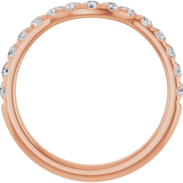 14K Rose 1/2 CTW Lab-Grown Diamond Contour Band