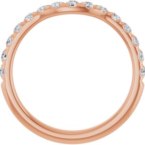 14K Rose 1/2 CTW Lab-Grown Diamond Contour Band