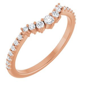 14K Rose 1/4 CTW Lab-Grown Diamond  Contour Band