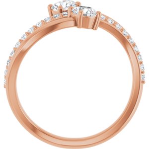 14K Rose 3/4 CTW Lab-Grown Diamond Two-Stone Ring