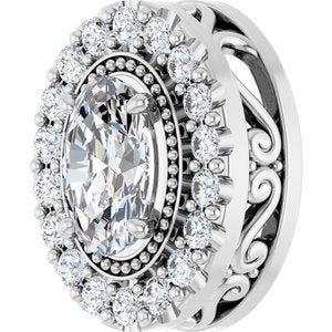 14K White 5/8 CTW Lab-Grown Diamond Pendant