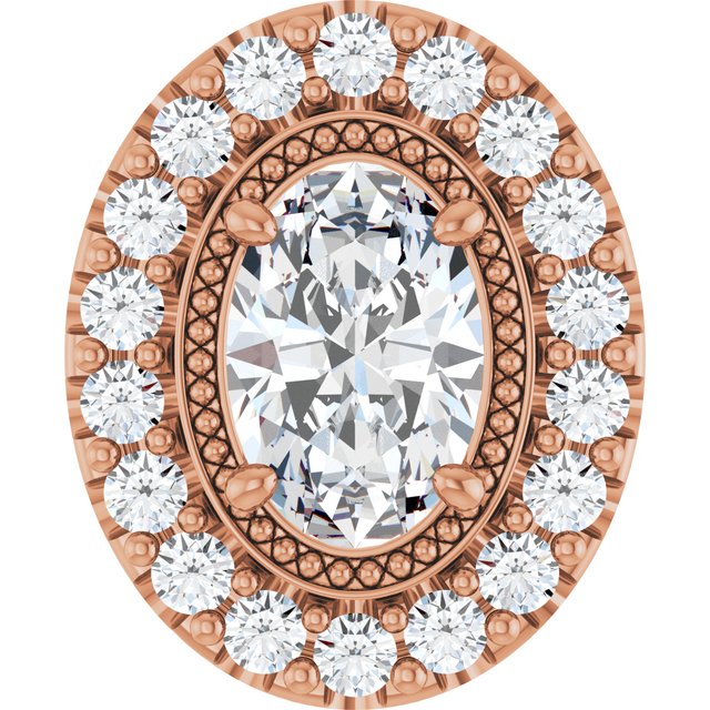 14K Rose 5/8 CTW Lab-Grown Diamond Pendant