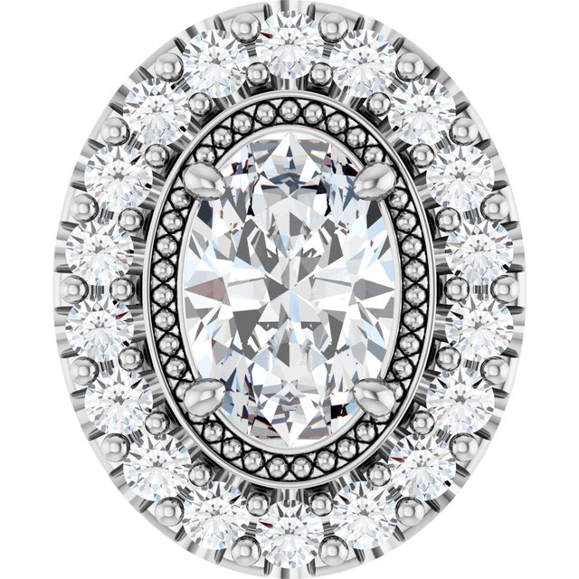 14K White 5/8 CTW Lab-Grown Diamond Pendant