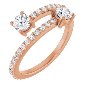 14K Rose 7/8 CTW Lab-Grown Diamond Ring
