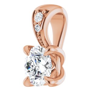 14K Rose 1/4 Lab-Grown Diamond Pendant