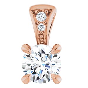14K Rose 1/4 Lab-Grown Diamond Pendant