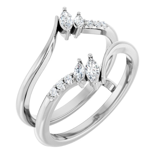 Platinum 1/4 CTW Lab-Grown Diamond Ring Guard