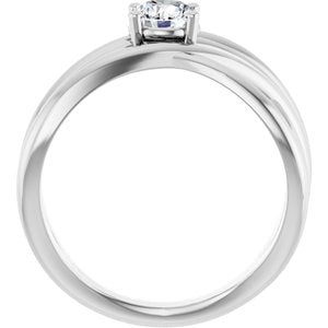 14K White 1/2 CT Lab-Grown Diamond Criss-Cross Ring