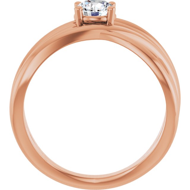 14K Rose 1/2 CT Lab-Grown Diamond Criss-Cross Ring