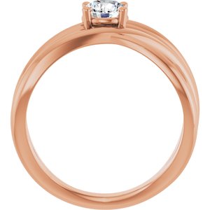 14K Rose 1/2 CT Lab-Grown Diamond Criss-Cross Ring