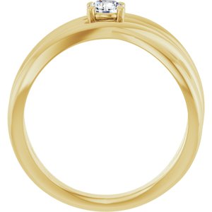 14K Yellow 1/4 CT Lab-Grown Diamond Criss-Cross Ring
