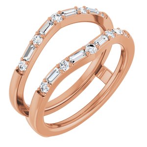 14K Rose 1/2 CTW Lab-Grown Diamond Ring Guard