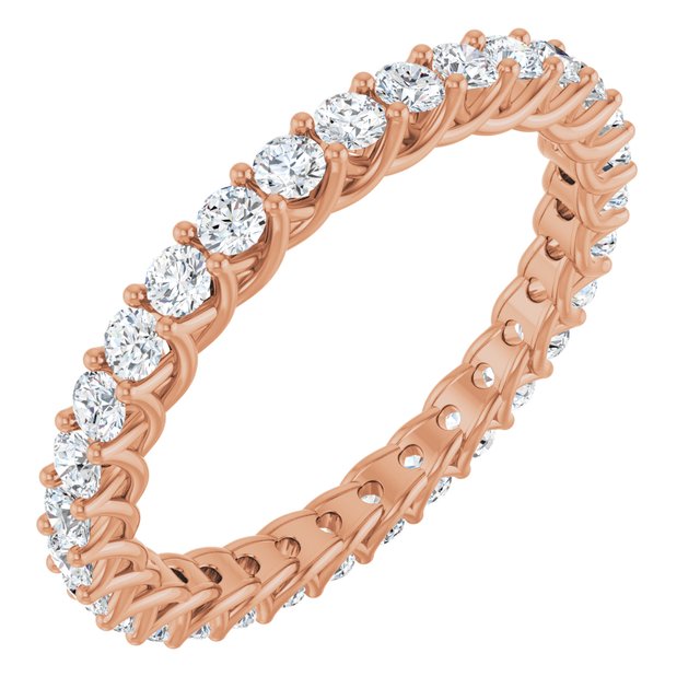 14K Rose 7/8 CTW Lab-Grown Diamond  Eternity Band