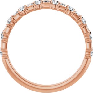14K Rose 9/10 CTW Lab-Grown Diamond Anniversary Band