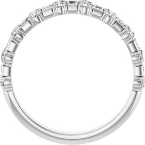 14K White 9/10 CTW Lab-Grown Diamond Anniversary Band