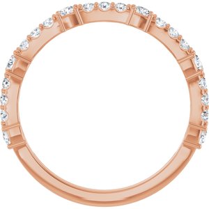 14K Rose 3/8 CTW Lab-Grown Diamond Anniversary Band