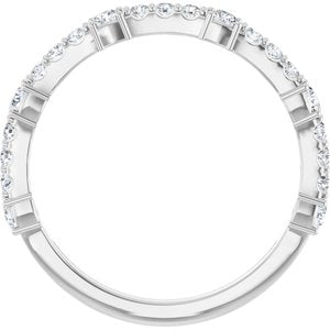 14K White 3/8 CTW Lab-Grown Diamond Anniversary Band