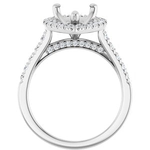 14K White 12 x 8 mm Pear 5/8 CTW Lab-Grown Diamond Semi-Set Engagement Ring