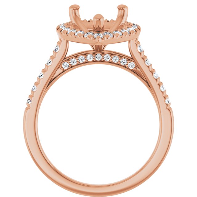 14K Rose 12 x 8 mm Pear 5/8 CTW Lab-Grown Diamond Semi-Set Engagement Ring