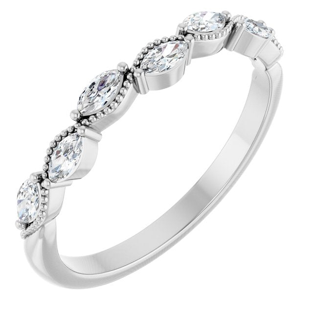 10K White 1/3 CTW Lab-Grown Diamond Anniversary Band