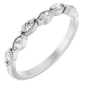 10K White 1/3 CTW Lab-Grown Diamond Anniversary Band