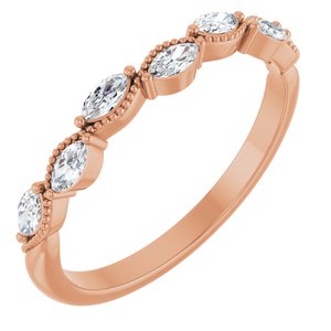 14K Rose 1/3 CTW Lab-Grown Diamond Anniversary Band