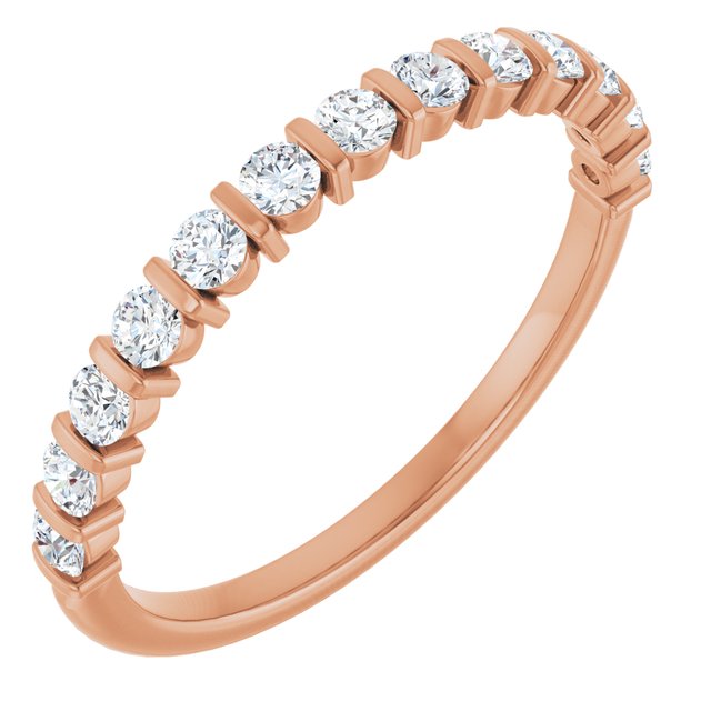 14K Rose 3/8 CTW Lab-Grown Diamond Anniversary Band