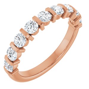 14K Rose 3/4 CTW Lab-Grown Diamond Anniversary Band
